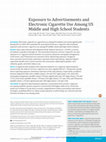 Research paper thumbnail of Exposure to Advertisements and Electronic Cigarette Use Among US Middle and High School Students