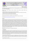 Research paper thumbnail of Assessment of the relationship between housing quality and income in urbanizing city of Ado-Ekiti, Nigeria