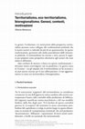 Research paper thumbnail of Introduzione - Territorialismo, eco-territorialismo, bioregionalismo. Genesi, contesti, motivazioni