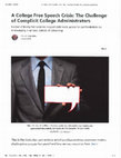 Research paper thumbnail of A College Free Speech Crisis: The Challenge of Complicit Administrators