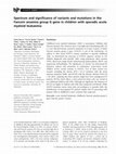 Research paper thumbnail of Spectrum and significance of variants and mutations in the Fanconi anaemia group G gene in children with sporadic acute myeloid leukaemia