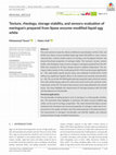 Research paper thumbnail of Texture, rheology, storage stability, and sensory evaluation of meringue's prepared from lipase enzyme‐modified liquid egg white