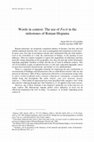 Research paper thumbnail of ESPAÑA-CHAMORRO, S. (2022), “Words in context: the use of fecit in the milestones of Roman Hispania”, Pallas. Revue d’Études Antiques 120, 123-134.