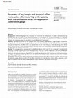 Research paper thumbnail of Accuracy of leg length and femoral offset restoration after total hip arthroplasty with the utilisation of an intraoperative calibration gauge