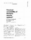 Research paper thumbnail of Perceived acceptability of biometric security systems