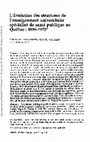 Research paper thumbnail of L'Évolution des structures de l'enseignement universitaire spécialisé de santé publique au Québec : 1899-1970