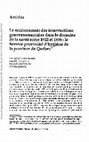 Research paper thumbnail of Le renforcement des interventions gouvernementales dans le domaine de la santé entre 1922 et 1936 : le Service provincial d'hygiène de la province de Québec