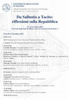 Research paper thumbnail of Convegno "Da Sallustio a Tacito: riflessioni sulla Repubblica", Università degli Studi di Milano, 23-24 novembre 2023