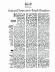 Research paper thumbnail of Regional Response to Israeli Slaughter