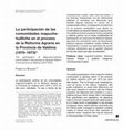 Research paper thumbnail of La participación de las comunidades mapuche-huilliche en el proceso de la Reforma Agraria en la Provincia de Valdivia (1970-1973)