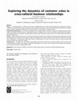 Research paper thumbnail of Exploring the dynamics of customer value in cross‐cultural business relationships