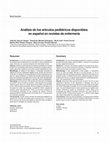 Research paper thumbnail of Análisis de los artículos pediátricos disponibles en español en revistas de enfermería