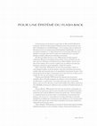 Research paper thumbnail of Pour Une Épistémè Du Flash-Back