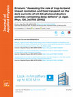 Research paper thumbnail of Erratum: “Assessing the role of trap-to-band impact ionization and hole transport on the dark currents of 4H-SiC photoconductive switches containing deep defects” [J. Appl. Phys. 120, 245705 (2016)]