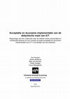 Research paper thumbnail of Acceptatie en duurzame implementatie van de didactische inzet van ICT. : Onderzoeksrapportage. Rotterdam: Inholland Lectoraat eLearning [in opdracht van Kennisnet]