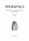 Research paper thumbnail of ESPAÑA-CHAMORRO, S. (2020), “On Ulpia Aticilla sarcophagus”, Epigraphica 82, 418-424.