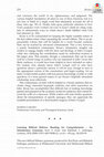 Research paper thumbnail of Learning Biblical Hebrew: Reading for Comprehension-An Introductory Grammar