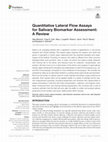 Research paper thumbnail of Quantitative Lateral Flow Assays for Salivary Biomarker Assessment: A Review