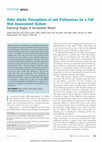 Research paper thumbnail of Older Adults' Perceptions of and Preferences for a Fall Risk Assessment System: Exploring Stages of Acceptance Model