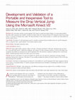 Research paper thumbnail of Development and Validation of a Portable and Inexpensive Tool to Measure the Drop Vertical Jump Using the Microsoft Kinect V2