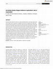 Research paper thumbnail of Increasing climate change resilience in agriculture: who is responsible?