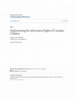 Research paper thumbnail of Implementing the Information Rights of Canadian Children