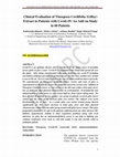 Research paper thumbnail of Clinical Evaluation of Tinospora Cordifolia (Gilloy) Extract in Patients with Covid-19: An Add on Study in 60 Patients