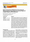 Research paper thumbnail of Right Of Immunity Of Members Of The House Of Representatives (Case Study Of Immunity Rights Of Langkat Regency DPRD Members)