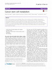 Research paper thumbnail of Cancer stem cell metabolism