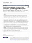 Research paper thumbnail of The Implementation in Context (ICON) Framework: A meta-framework of context domains, attributes and features in healthcare