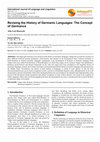 Research paper thumbnail of Revising the History of Germanic Languages: The Concept of &lt;i&gt;Germance&lt;/i&gt