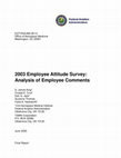 Research paper thumbnail of 2003 Employee Attitude Survey: Analysis of Employee Comments