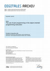 Research paper thumbnail of The use of pair programming in the object oriented programming instruction