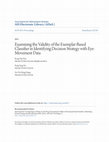 Research paper thumbnail of Examining the Validity of the Exemplar-Based Classifier in Identifying Decision Strategy with Eye-Movement Data