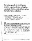 Research paper thumbnail of Distribution granulo-densimétrique de la matière organique dans un sol argileux sous semis direct avec couverture végétale des Hautes Terres malgaches