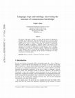 Research paper thumbnail of Language, logic and ontology: uncovering the structure of commonsense knowledge