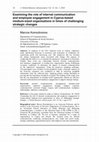 Research paper thumbnail of Examining the role of internal communication and employee engagement in Cyprus-based medium-sized organisations in times of challenging strategic changes