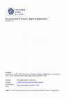 Research paper thumbnail of Reconstruction & Women’s Rights in Afghanistan