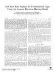 Research paper thumbnail of Soft Error Rate Analysis for Combinational Logic Using An Accurate Electrical Masking Model