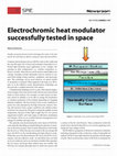 Research paper thumbnail of Electrochromic heat modulator successfully tested in space