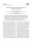 Research paper thumbnail of The Analytics Movement: Implications for Operations Research