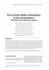 Research paper thumbnail of The Current State of Analytics in the Corporation