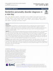 Research paper thumbnail of Borderline personality disorder diagnosis in a new key