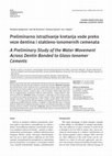 Research paper thumbnail of A Preliminary Study of the Water Movement Across Dentin Bonded to Glass-Ionomer Cements