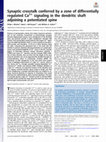 Research paper thumbnail of Synaptic crosstalk conferred by a zone of differentially regulated Ca <sup>2+</sup> signaling in the dendritic shaft adjoining a potentiated spine