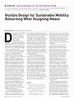 Research paper thumbnail of Humble design for sustainable mobility