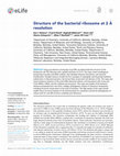 Research paper thumbnail of Decision letter: Structure of the bacterial ribosome at 2 Å resolution