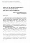 Research paper thumbnail of Analysis of the Brazilian Crisis: Preliminary Effects on South-South Cooperation