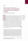 Research paper thumbnail of 2.3 Critica delle norme linguistiche e Sprachkritik nella prospettiva europea