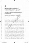 Research paper thumbnail of From Verbal Efficiency Theory to Lexical Quality: The Role of Memory Processes in Reading Comprehension